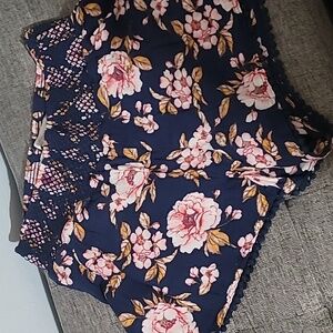 LC Lauren Conrad floral navy shorts